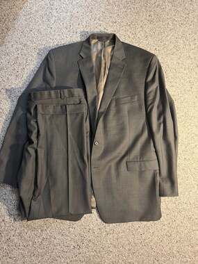 Lauren Ralph Lauren Men's 100% Wool Suit Brown 2-Piece 48L Jacket 40x32 Pants